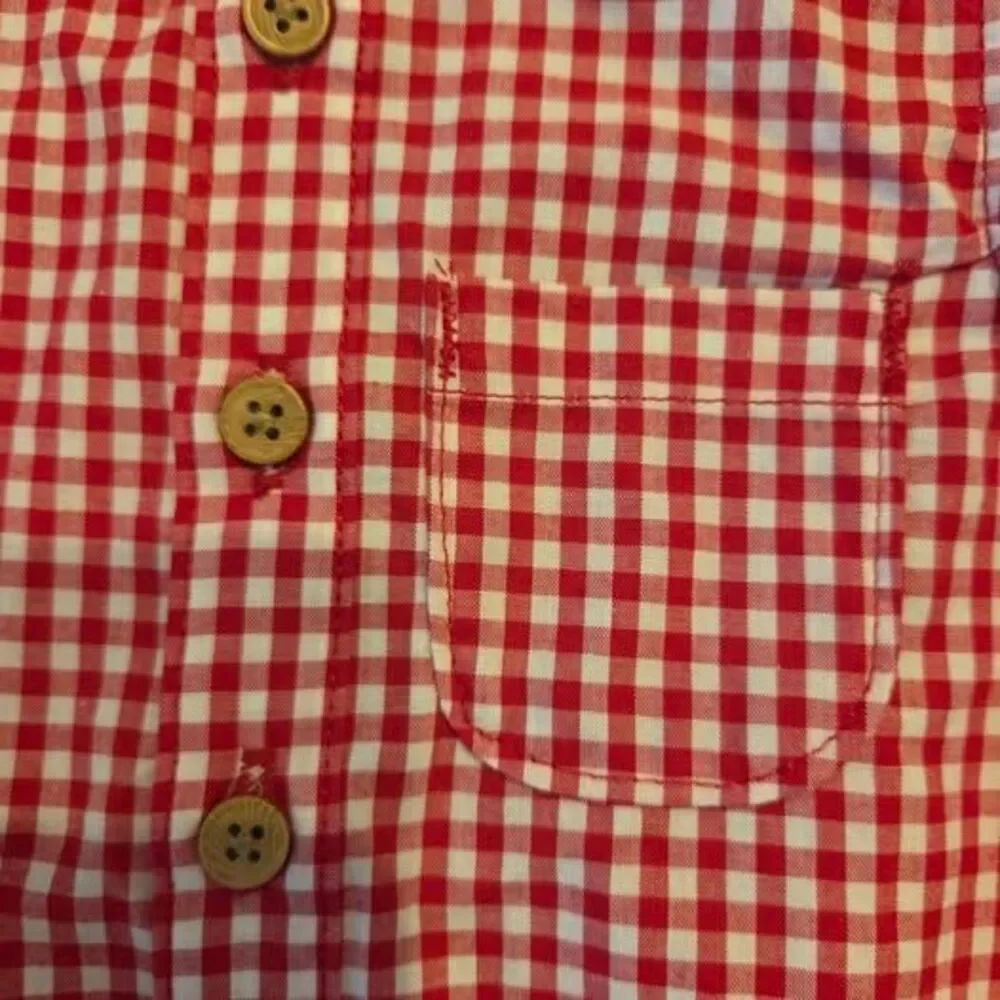 Carters boys 12 month red and white gingham one piece outfit new with tags